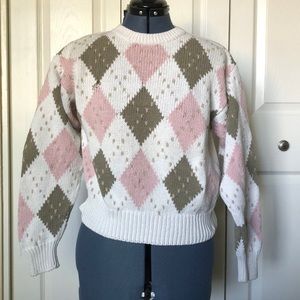 Liz Claiborne Multicolor Diamond Pattern Sweater